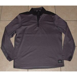 NIKE GOLF Mens Sz Medium Stretchy Black & Gray 1/4 Zip Athletic DRI-FIT Shirt